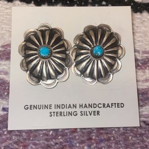 Turquoise concho earrings